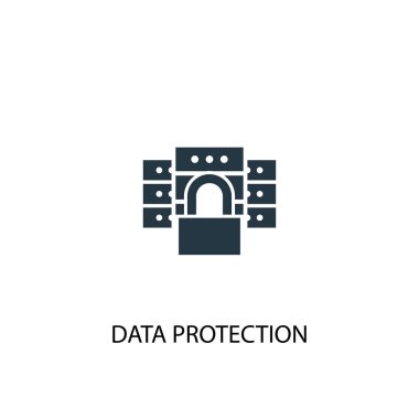 veri koruma simgesi. Basit eleman çizimi. veri koruma kavramı sembol tasarımı. Web için kullanılabilir