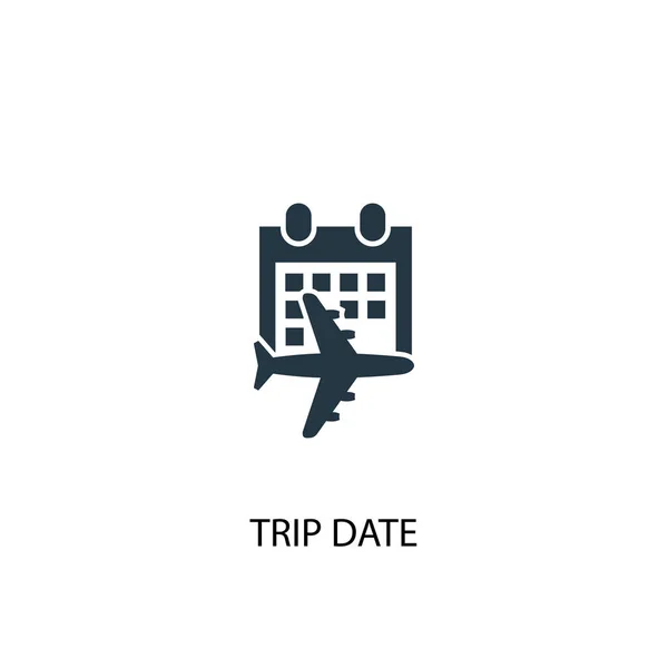 Icona della data del viaggio. Illustrazione semplice elemento. design del simbolo della data di viaggio. Può essere utilizzato per il web . — Vettoriale Stock