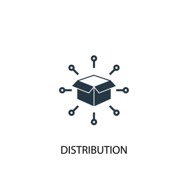 dağıtım simgesi. Basit eleman çizimi. dağıtım kavramı sembol tasarımı. Web için kullanılabilir