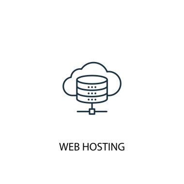 web hosting konsept satırı simgesi. Basit eleman çizimi. web hosting kavramı anahat sembol tasarımı. Web ve mobil cihazlar için kullanılabilir