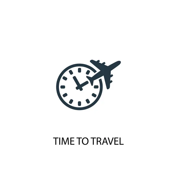Tempo per l'icona di viaggio. Illustrazione semplice elemento. tempo di viaggiare concetto simbolo di progettazione. Può essere utilizzato per il web — Vettoriale Stock