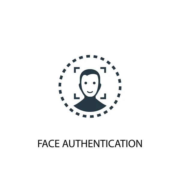 顔認証アイコン。単純な要素のイラスト。顔認証コンセプトシンボルデザイン。ウェブで使用できます — ストックベクタ