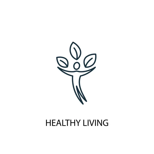 Ícone de linha conceito de vida saudável. Ilustração de elemento simples. conceito de vida saudável esboço símbolo design. Pode ser usado para web e mobile — Vetor de Stock