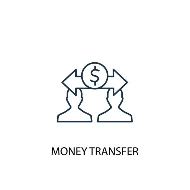 para transferi kavram satırı simgesi. Basit eleman çizimi. para transferi kavramı anahat sembol tasarımı. Web ve mobil cihazlar için kullanılabilir