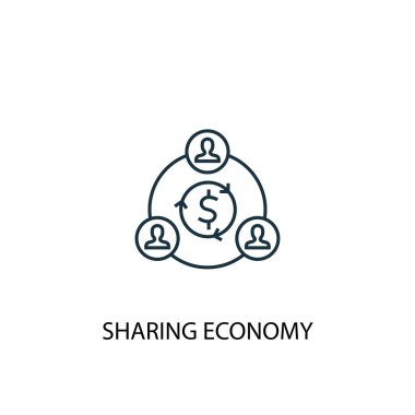 ekonomi kavram satırı simgesini paylaşmak. Basit eleman çizimi. ekonomi kavramı anahat sembol tasarımı paylaşımı. Web ve mobil cihazlar için kullanılabilir