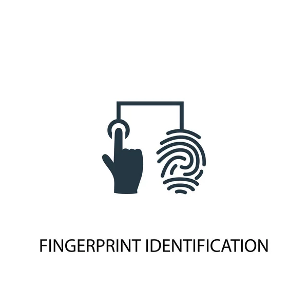 指纹识别图标。简单元素说明。指纹识别概念符号设计。可用于网络 — 图库矢量图片