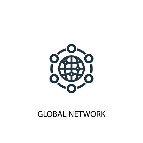 Globale Netzwerk-Ikone. einfache Elementillustration. globales Netzwerkkonzept Symboldesign. kann für das Web verwendet werden — Stockvektor