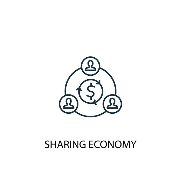 Sharing economy concept line icon. Illustrazione semplice elemento. sharing economy concept schema simbolo design. Può essere utilizzato per web e mobile — Vettoriale Stock