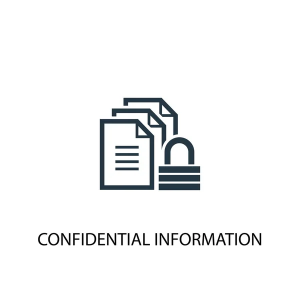 Ícone de informação confidencial. Ilustração de elemento simples. design de símbolo de conceito de informação confidencial. Pode ser usado para web — Vetor de Stock
