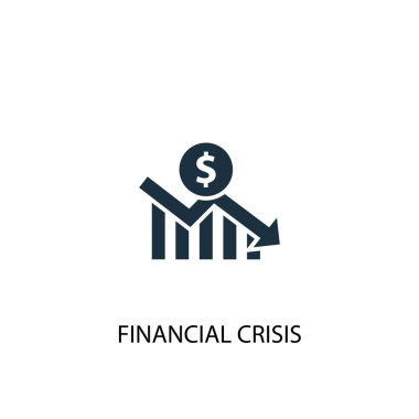 finansal kriz simgesi. Basit eleman çizimi. finansal kriz kavramı sembol tasarımı. Web için kullanılabilir