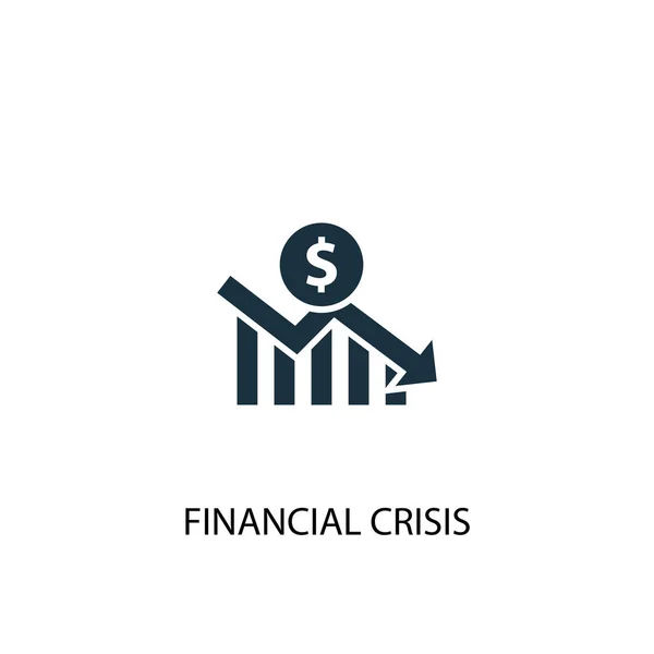 金融危機アイコン。単純な要素のイラスト。金融危機コンセプトシンボルデザイン。ウェブで使用できます — ストックベクタ
