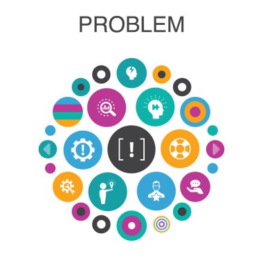 problem Infographic daire kavramı. Akıllı Ui elemanları çözüm, depresyon, analiz