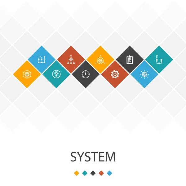 システムトレンディなUiテンプレートインフォグラフィックコンセプト.管理、処理、計画、アイコン — ストックベクタ