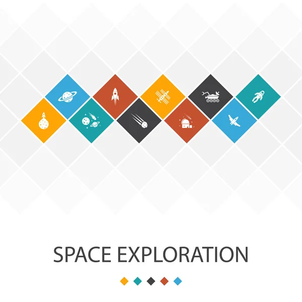 Инфографика "Ракета, космический корабль, астронавт" — стоковый вектор