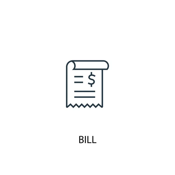 Icono de la línea de concepto Bill. Ilustración de elementos simples. concepto proyecto de ley esquema diseño de símbolo. Puede ser utilizado para web y móvil — Archivo Imágenes Vectoriales