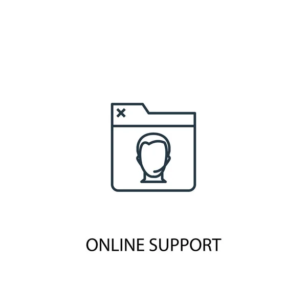 Icono de línea de concepto de soporte en línea. Ilustración de elementos simples. concepto de soporte en línea esquema diseño de símbolo. Puede ser utilizado para web y móvil — Archivo Imágenes Vectoriales