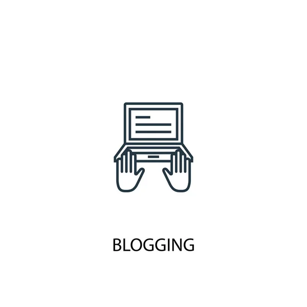 Blogging koncepció vonal ikonja. Egyszerű elemillusztráció. blogging koncepció vázlat szimbólumtervezés. Web-és mobileszközökre is használható — Stock Vector