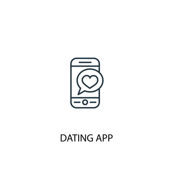 Dating App Concept Line Icon. einfache Elementillustration. Dating-App-Konzept umreißt Symboldesign. kann für Web und Mobile verwendet werden — Stockvektor