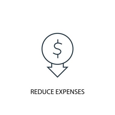 giderleri kavram satırı simgesini azaltın. Basit eleman çizimi. giderleri kavram anahat sembol tasarımı azaltmak. Web ve mobil cihazlar için kullanılabilir