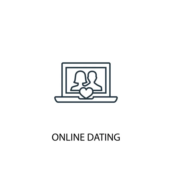 Online dating concept line icon. Simple element illustration. online dating concept outline symbol design. Can be used for web and mobile — Stock Vector