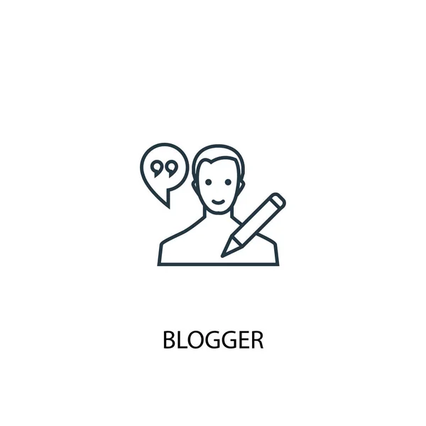 Blogger concept lijn icoon. Afbeelding van een eenvoudig element. Blogger concept contour symbool ontwerp. Kan gebruikt worden voor web en mobiel — Stockvector