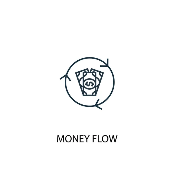 Concepto de flujo de dinero icono de línea. Ilustración de elementos simples. concepto de flujo de dinero esquema diseño de símbolo. Puede ser utilizado para web y móvil — Archivo Imágenes Vectoriales