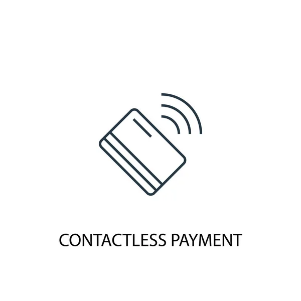 Kontaktloses Zahlungs-Konzept Linie Symbol. einfache Elementillustration. Das Konzept des kontaktlosen Zahlungsverkehrs umreißt das Design der Symbole. kann für Web und Mobile verwendet werden — Stockvektor
