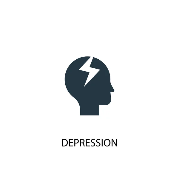 Depressions ikon. Enkelt element illustration. symbol design för depressions koncept. Kan användas för webb — Stock vektor