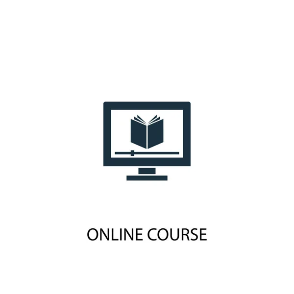 Icono del curso en línea. Ilustración de elementos simples. diseño de símbolo de concepto de curso en línea. Puede ser utilizado para la web — Archivo Imágenes Vectoriales
