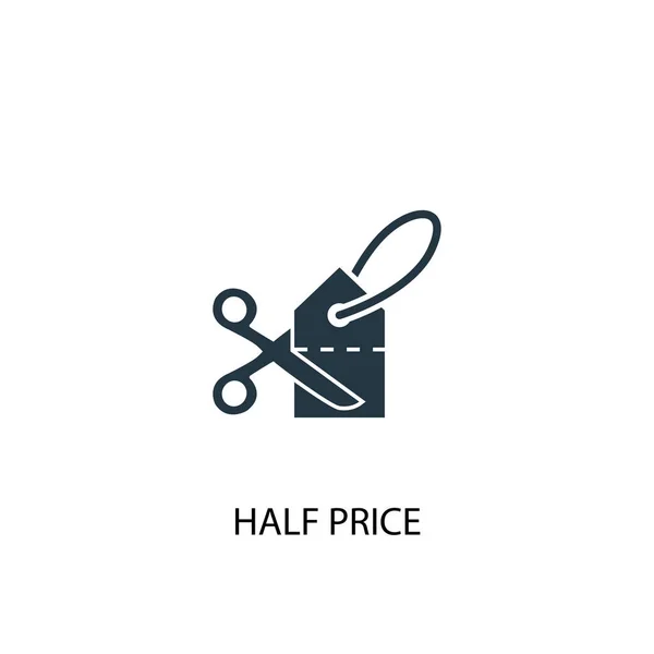 Icono a mitad de precio. Ilustración de elementos simples. medio precio concepto símbolo de diseño. Puede ser utilizado para la web — Vector de stock
