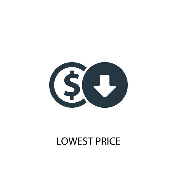 Icono del precio más bajo. Ilustración de elementos simples. diseño de símbolo de concepto de precio más bajo. Puede ser utilizado para la web — Vector de stock