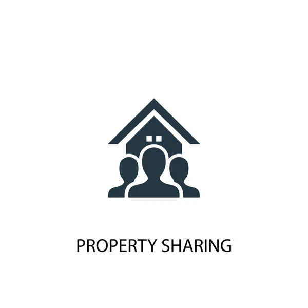 Pictogram voor het delen van eigenschappen. Afbeelding van een eenvoudig element. Property sharing concept symbool ontwerp. Kan worden gebruikt voor web — Stockvector