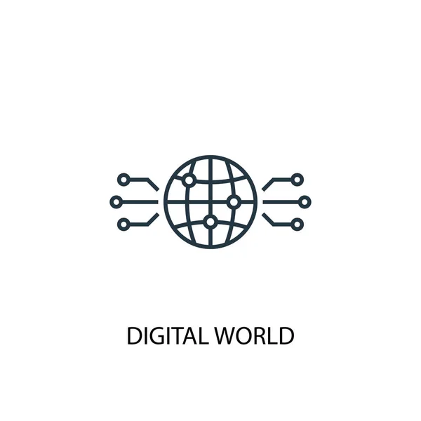 Ícone do mundo digital. Ilustração de elemento simples. design de símbolo de conceito mundo digital. Pode ser usado para web — Vetor de Stock