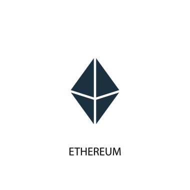 ethereum simgesi. Basit eleman çizimi. ethereum kavram sembolü tasarımı. Web için kullanılabilir