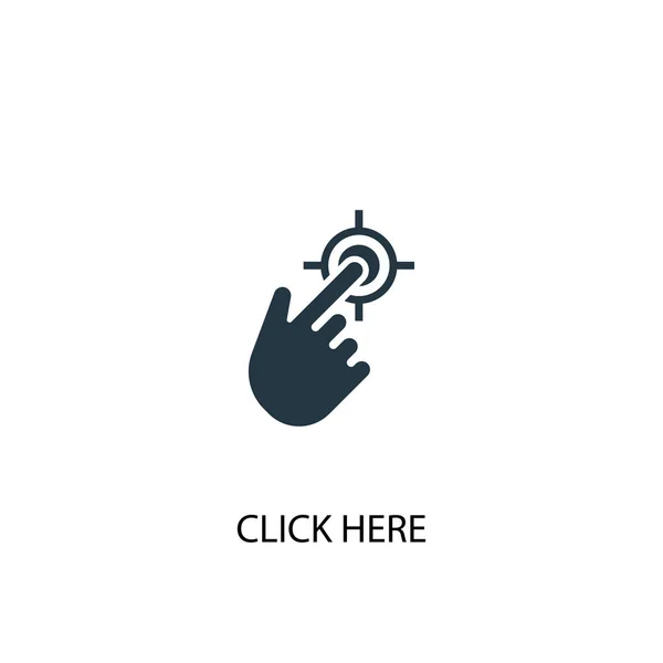 Clique aqui ícone. Ilustração de elemento simples. clique aqui design de símbolo conceito. Pode ser usado para web —  Vetores de Stock
