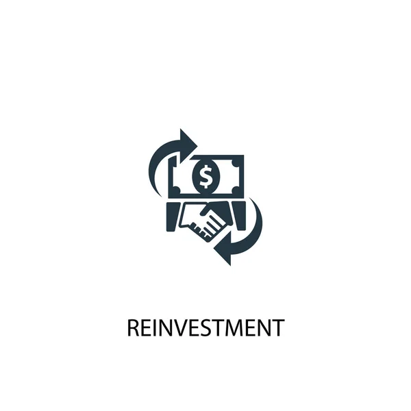 Icono de reinversión. Ilustración de elementos simples. diseño de símbolo de concepto de reinversión. Puede ser utilizado para la web — Vector de stock
