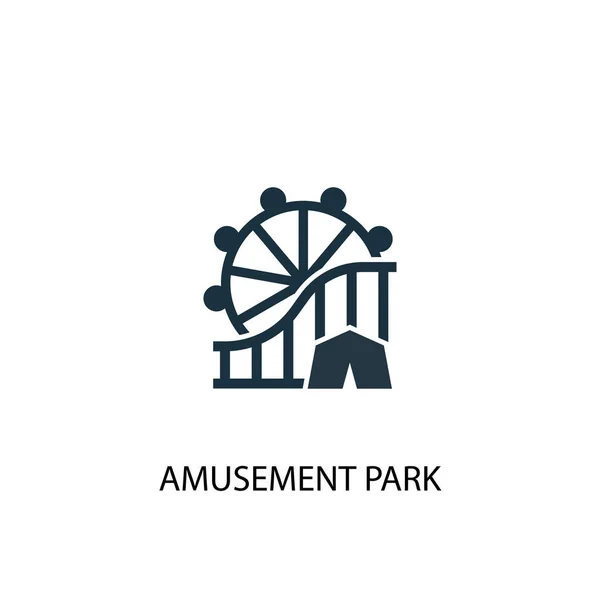 ไอคอนสวนสนุก ภาพประกอบองค์ประกอบง่าย ๆ การออกแบบสัญลักษณ์สวนสนุก สามารถใช้สําหรับเว็บ — ภาพเวกเตอร์สต็อก