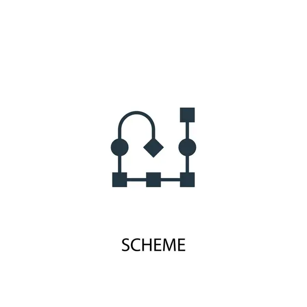 Ícone esquema. Ilustração de elemento simples. projeto do símbolo do conceito do esquema. Pode ser usado para web — Vetor de Stock