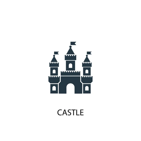 Икона замка. Простая иллюстрация элемента. дизайн символа замка. Может быть использован для веб — стоковый вектор