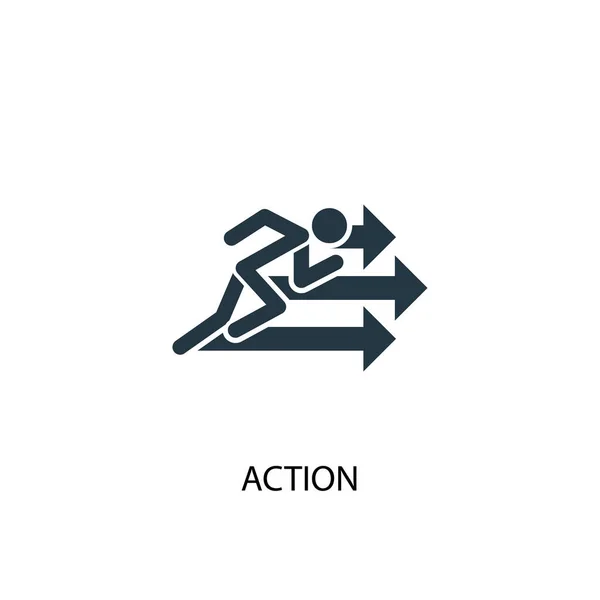 Action-Symbol. einfache Elementillustration. Aktionskonzept Symbolgestaltung. kann für das Web verwendet werden — Stockvektor