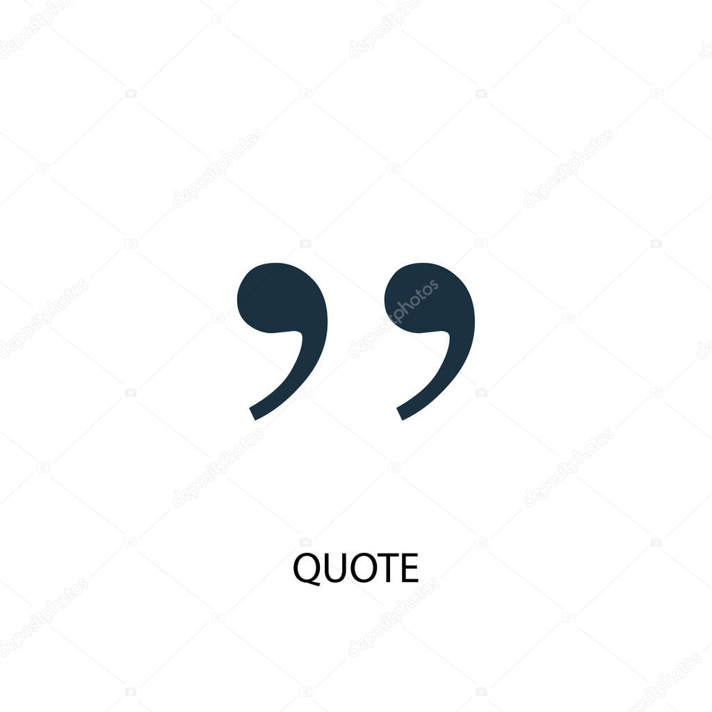 quote icon. Simple element illustration. quote concept symbol design. Can be used for web
