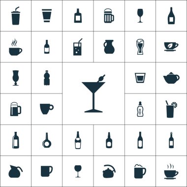 içecekler simgeler evrensel web ve Ui için ayarlayın