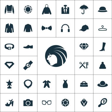 moda simgeleri evrensel web ve Ui için ayarlayın