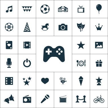 eğlence simgeleri evrensel web ve Ui için ayarlayın