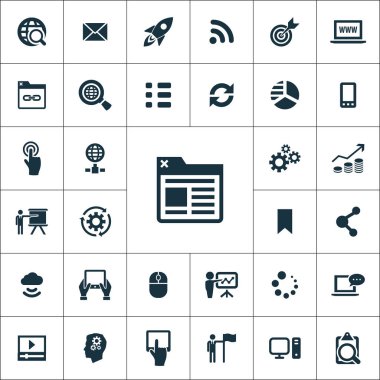 dijital pazarlama simgeleri evrensel web ve Ui için ayarlayın