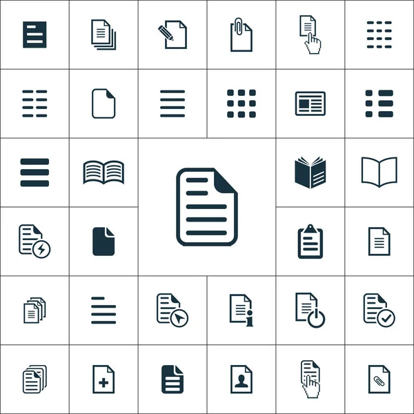 Icônes de document ensemble universel pour web et UI — Image vectorielle