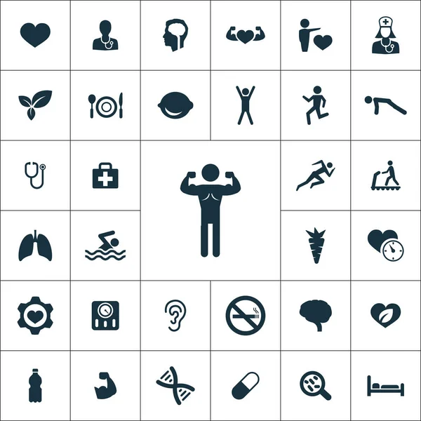 Gesundheitssymbole universell für Web und UI — Stockvektor