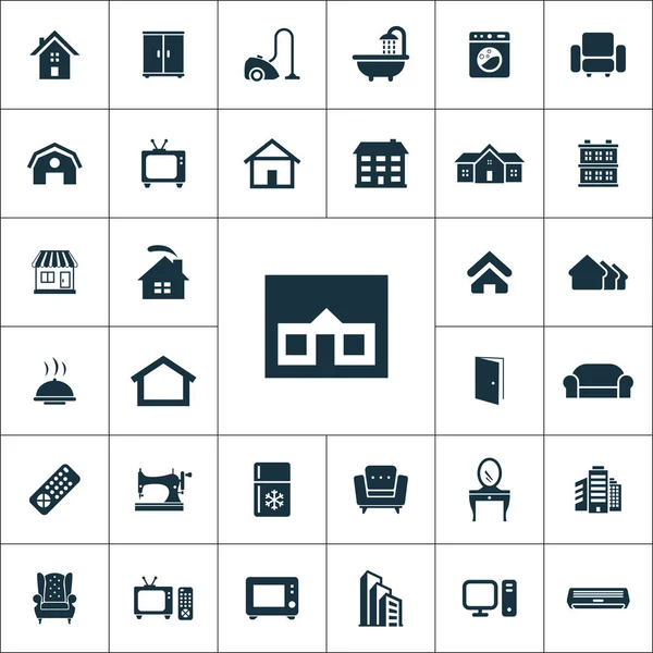 Hjem ikoner universelt sæt til web og UI – Stock-vektor