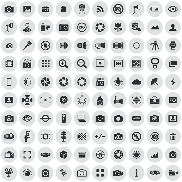 Fotografie 100 Icons universelles Set für Web und UI — Stockvektor