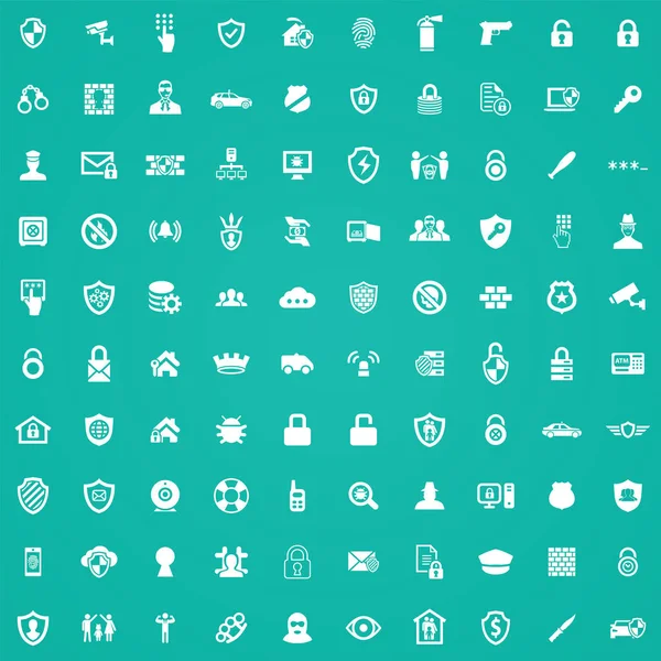 Seguridad 100 iconos universal set para web e interfaz de usuario — Vector de stock